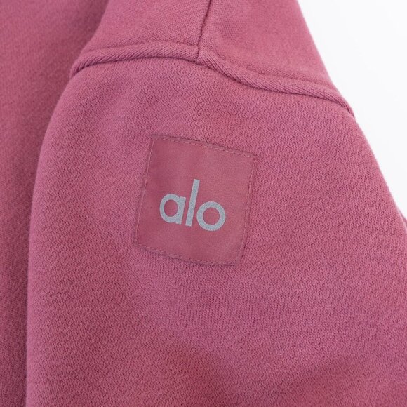 ALO Renown Heavyweight Crew Neck Pullover Sweatshirt Oversized Unisex Pink Small - Picture 7 of 9